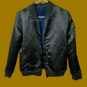 Heurueh reversible bomber jacket blue/black size Small